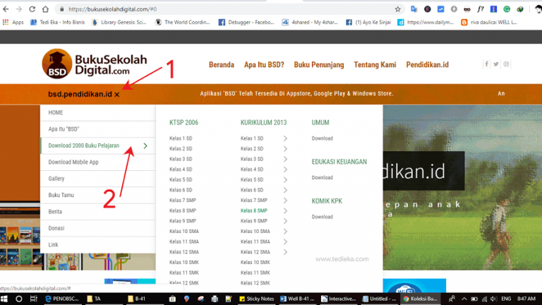 Situs Download Buku Pelajaran Gratis (BSE) Untuk SD, SMP, SMA/SMK
