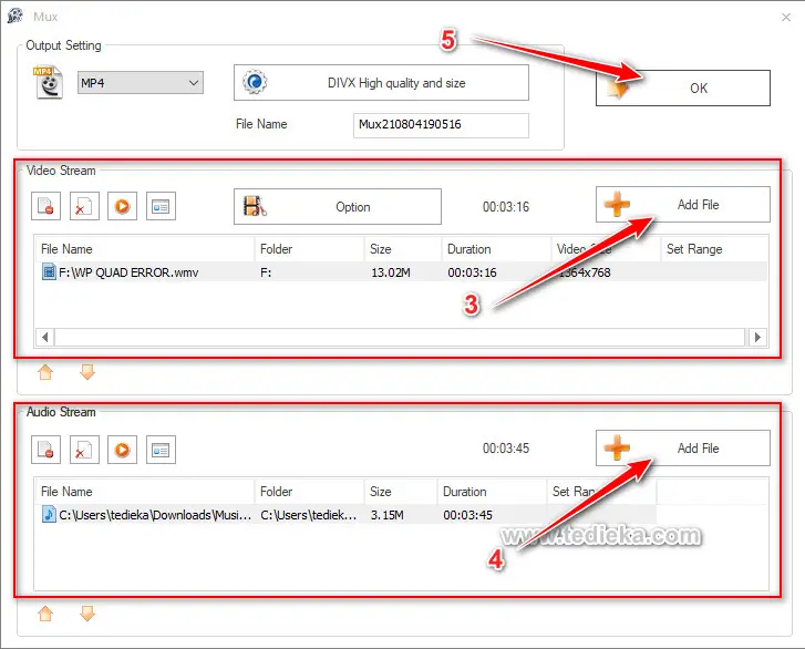 Menambahkan video dan audio di format factory