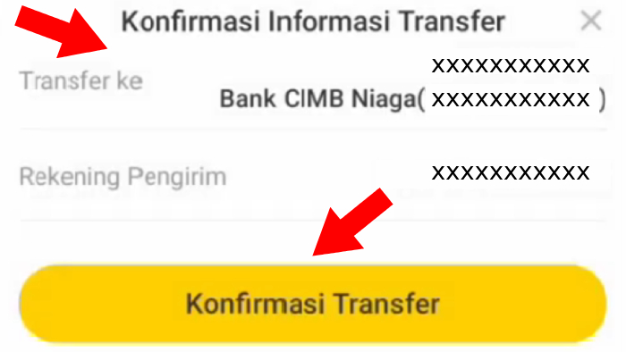 konfirmasi informasi transfer ke bank cimb niaga