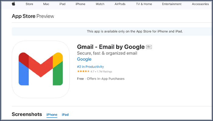 app store gmail