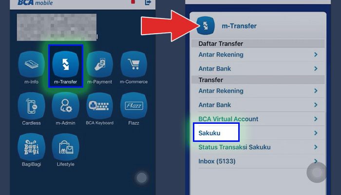 bca mobile m-transfer - sakuku