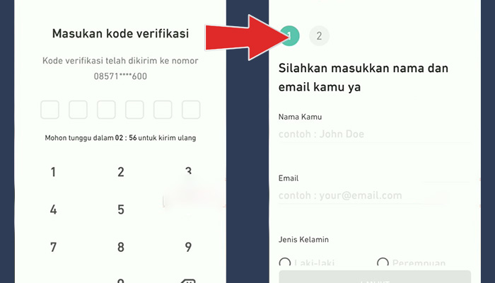 doku daftar kode verifikasi - nama email