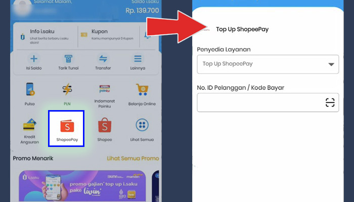 isaku shopeepay - top up kode bayar