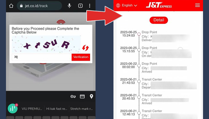 jet.co.id captcha - track resi jnt shopee