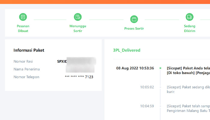 spx.co.id informasi paket hasil lacak resi shopee