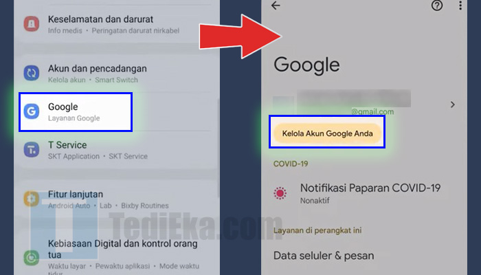 Android pengaturan google - kelola akun google anda