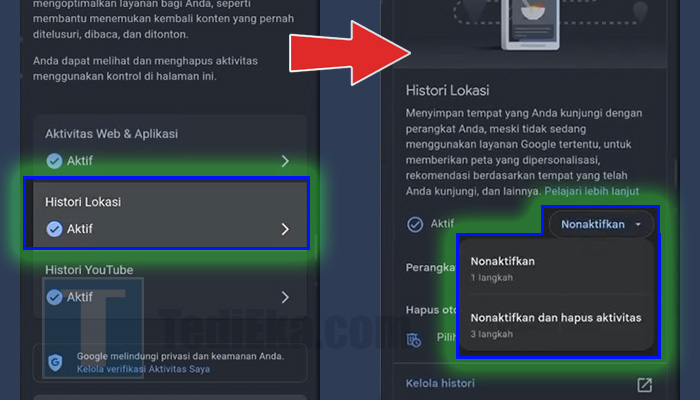 android pengaturan google histori lokasi - nonaktifkan