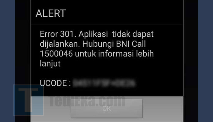 bni mobile banking error 301