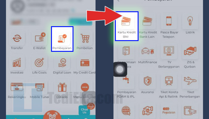 bni mobile pembayaran - kartu kredit bni
