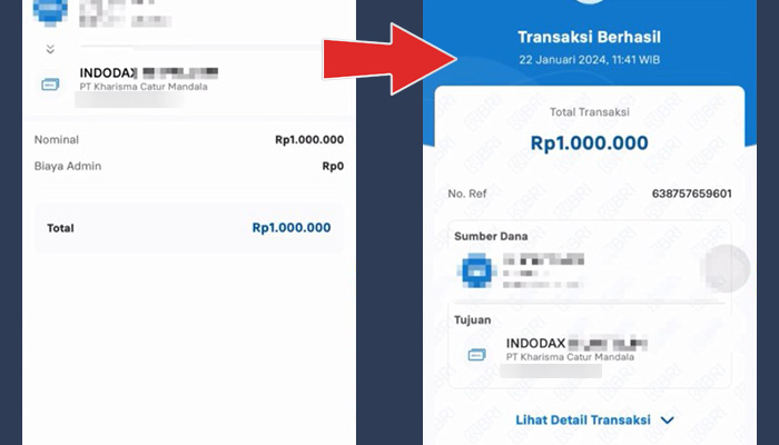 brimo konfirmasi indodax - transaksi berhasil