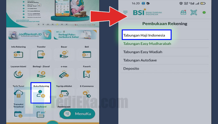 bsi mobile buka rekening - tabungan haji indonesia