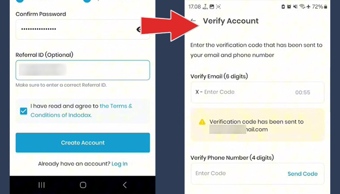 indodax create account - verify account