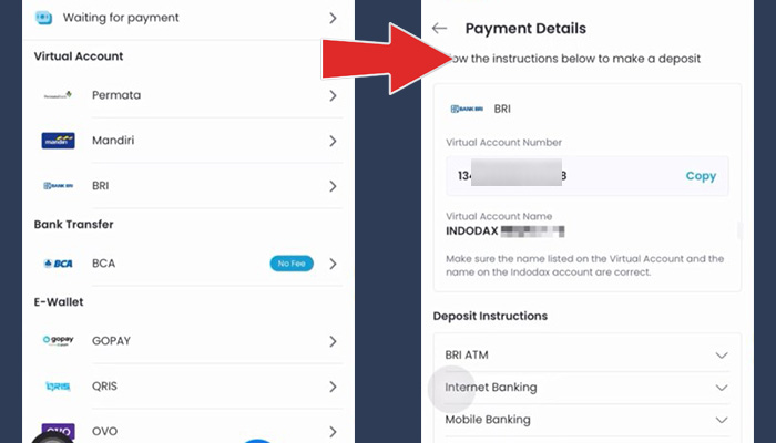 indodax metode deposit - nomor virtual account brimo