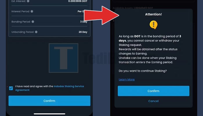 indodax staking earn staking services aggreement - confirm