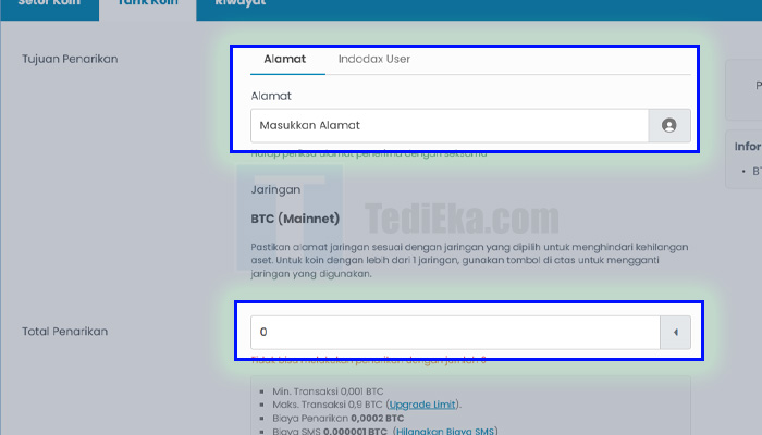 indodax.com tarik koin bitcoin address alamat - total penarikan