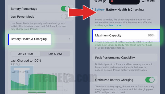 iphone battery health & Charging - maximum capacity