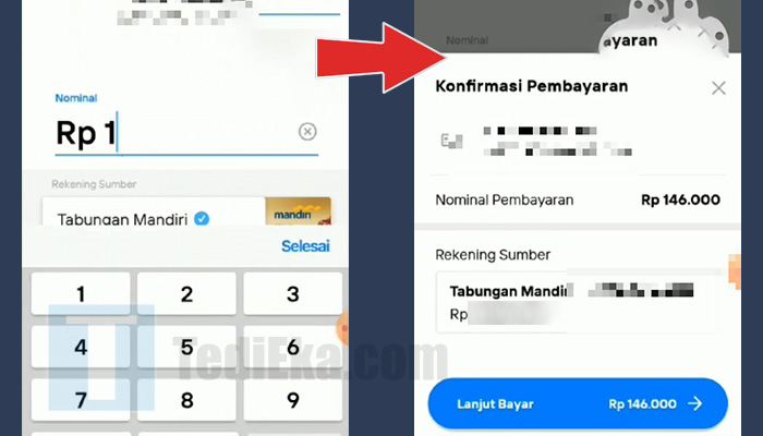 livin mandiri bayar kartu kredit bni masukkan nominal - konfirmasi pembayaran