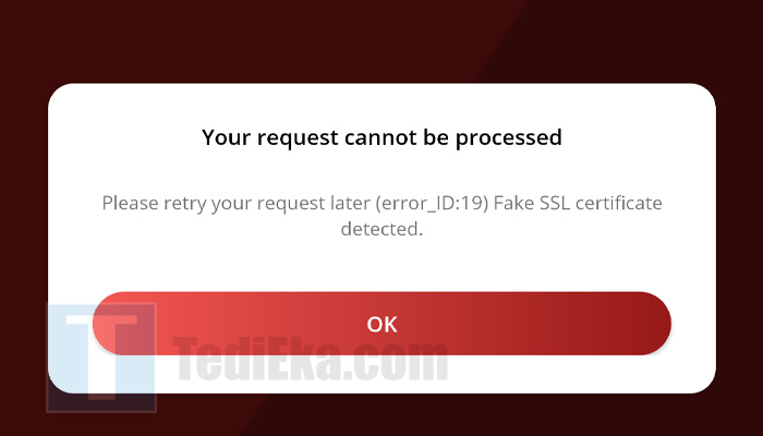 octo mobile error your request cannot be processed