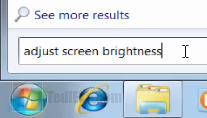 windows 7 search fitur adjust screen brightness