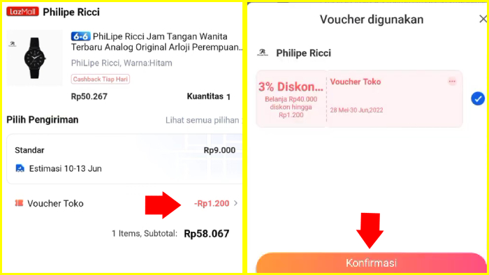 Cek Penerapan Voucher Toko Lazada