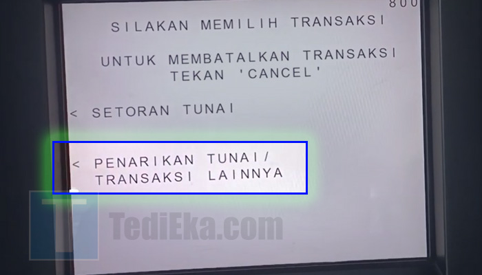 atm bca penarikan tunai transaksi lainnya