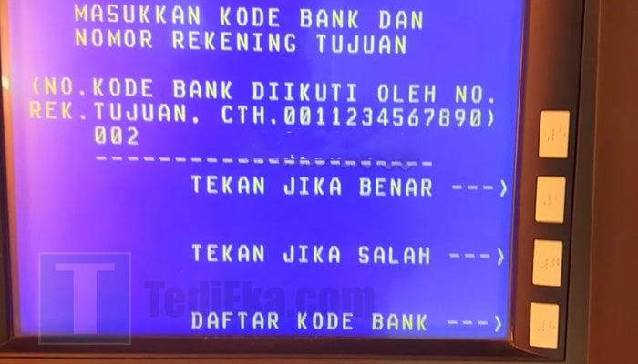 atm bni kode bank bri 002