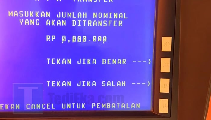 atm bni masukkan jumlah nominal transfer