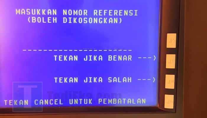 atm bni masukkan nomor referensi