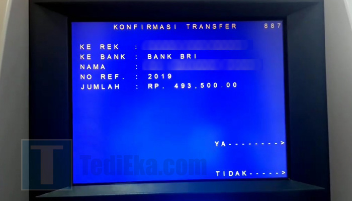 atm mandiri konfirmasi transfer bri