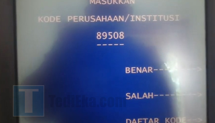 atm mandiri masukkan kode perusahaan dana 89508