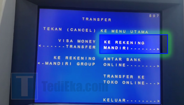 atm mandiri transfer ke rekening mandiri