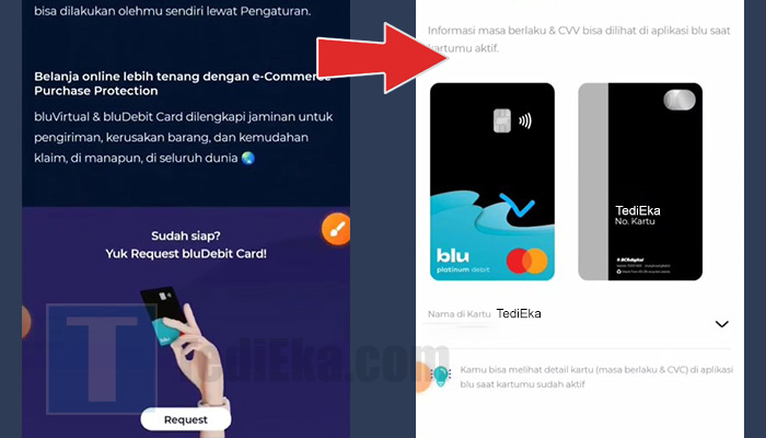 blu bca kartu informasi request - pilih kartu