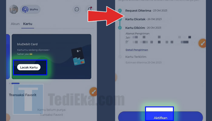 blu bca kartu lacak kartu - aktifkan
