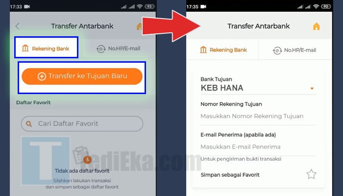 bni mobile transfer rekening bank transfer ke tujuan baru - keb hana nomor rekening