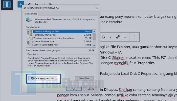 file explorer local disk c cleanup system files