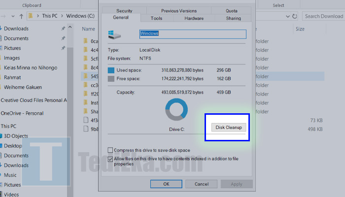 file explorer local disk c disk clean up