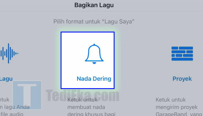 garageband bagikan lagu nada dering