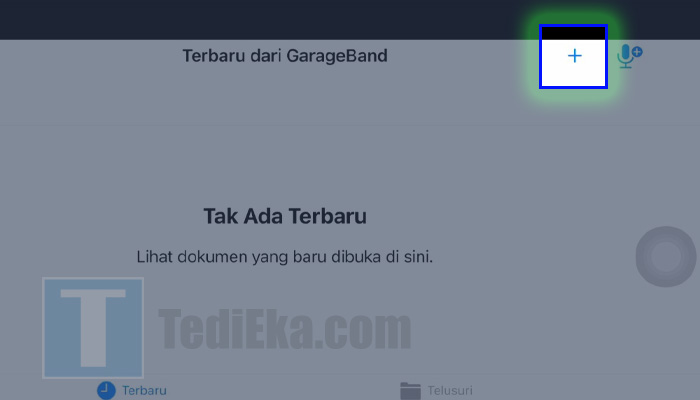 garageband ikon plus tambah file