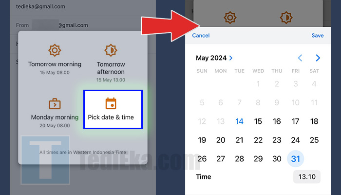 gmail pick date and time - pilih tanggal save