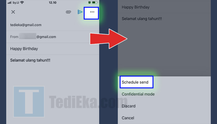 gmail tulis pesan titik tiga - schedule send