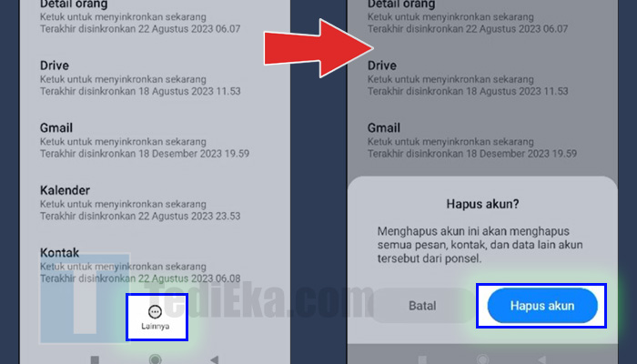 google akun google lainnya - hapus akun