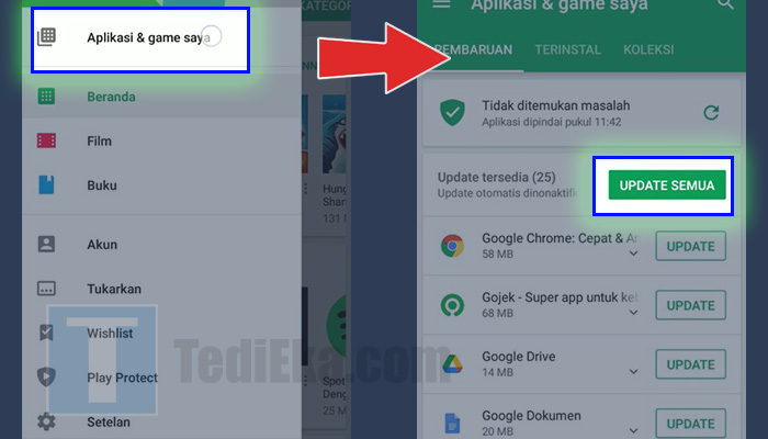 google play store aplikasi dan game saya - udpate semua