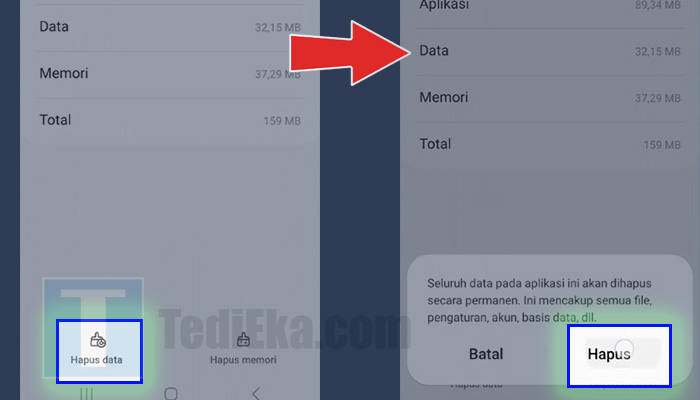 google play store hapus data - hapus