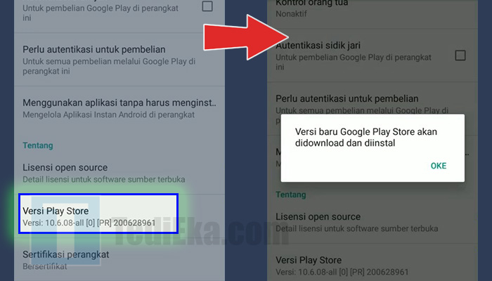 google play store setelan - versi play store - download dan install