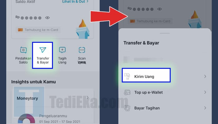 jenius transfer dan bayar - kirim uang