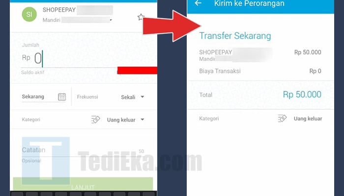 jenius transfer mandiri nominal - konfirmasi