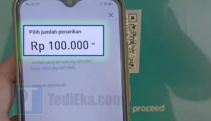 line bank pilih jumlah penarikan