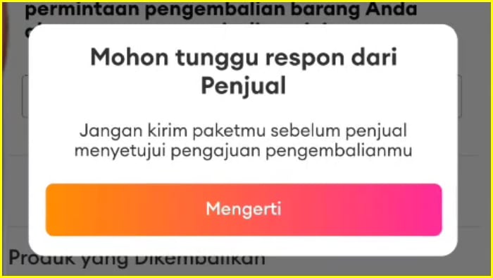 menunggu respon dari penjual