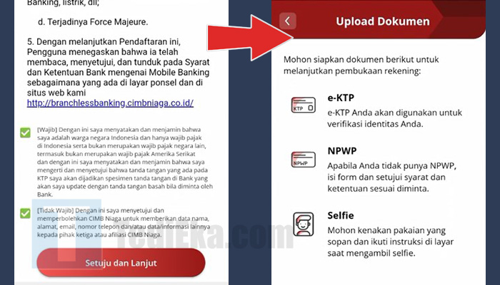 octo mobile buka rekening syarat dan ketentuan - upload dokumen