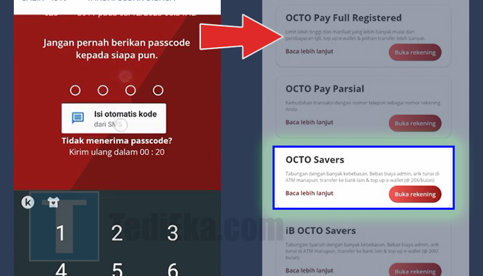 octo mobile isi passcode - octo savers